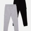 Friboo Unisex 2 PackPantaloni SportiviGrey/Black Bambini Pantaloni F5724B02C-C11