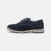 Friboo Leather - Stringate - Dark Blue